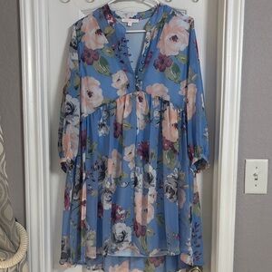 NWOT-Ces Femme Blue Floral Dress